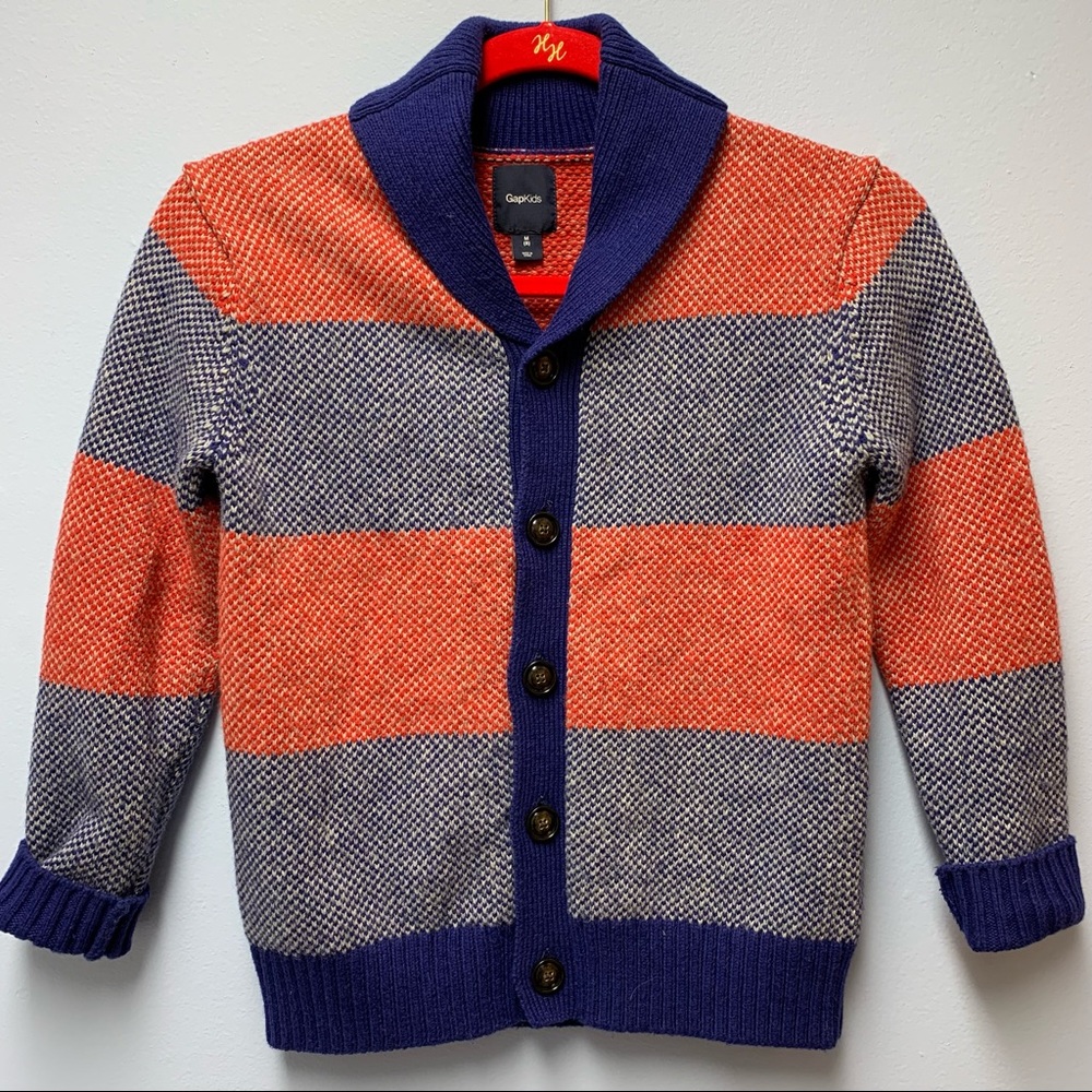 Gap Kids Shawl Cardigan Nordic Red Medium - Picture 1 of 5
